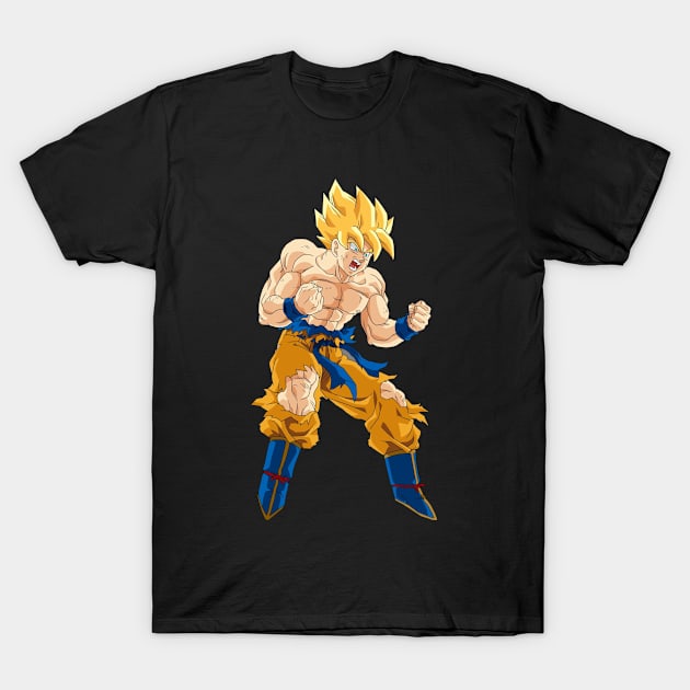 yellow saiyan T-Shirt by Likumahuwa